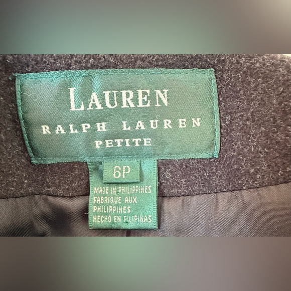 Lauren Ralph Lauren Virgin Wool Angora blend button front Black coat blazer 6P - Picture 9 of 10